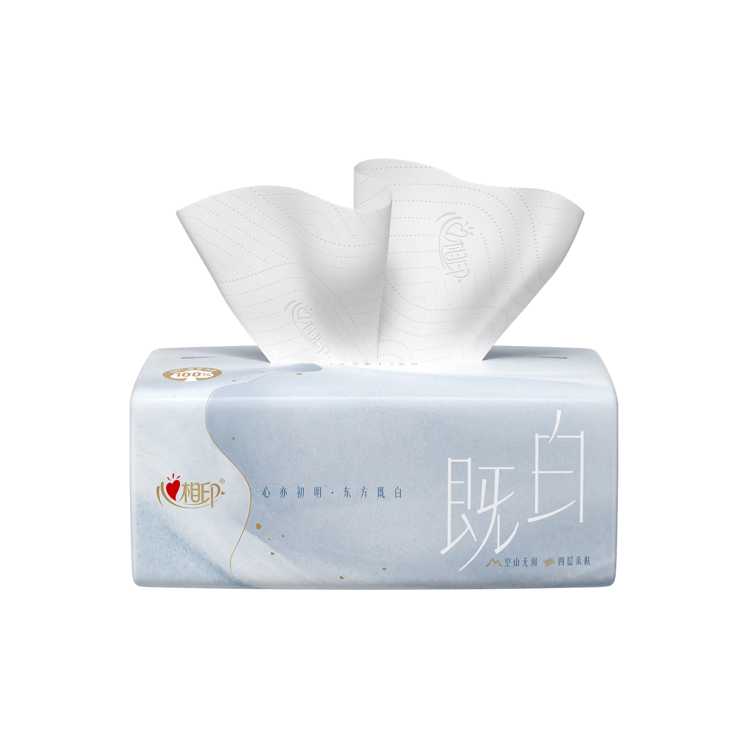 心相印 东方纸上系列抽纸 既白款 4层80抽3包 M码