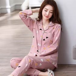 FOURDATRY 棉感睡衣女士春秋季长袖可外穿甜美开衫秋冬新款家居服套装