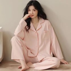 FOURDATRY 棉感睡衣女款2025秋季新款长袖套装秋冬季女士冬季大家居服