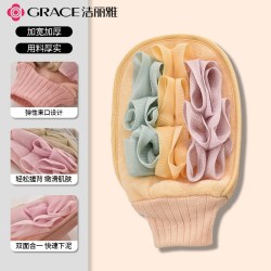 洁丽雅 彩色双效搓澡巾洗澡神器强力搓泥手套家用男女通用轻松下泥