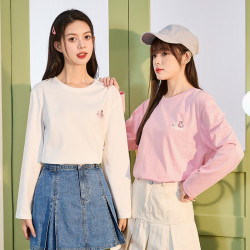 唐狮 秋季长袖T恤女纯棉材质
