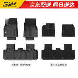 3W 适用于特斯拉焕新版ModelY专用TPE汽车脚垫+毯面