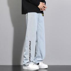 d&x 男式牛仔裤秋季潮牌时尚百搭青少年街头休闲宽松直筒牛仔长裤