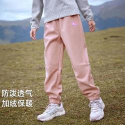 拓路者 儿童软壳裤秋冬加绒休闲裤男女童防风耐磨户外防雨长裤