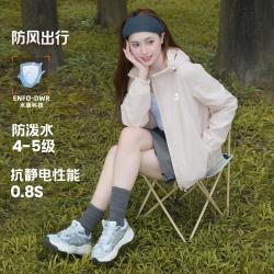 骆驼 加绒运动外套女秋冬保暖户外风衣徒步女装休闲梭织外套