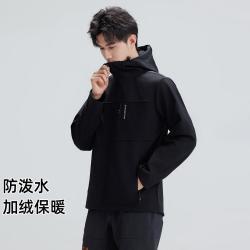 拓路者 户外连帽软壳衣加绒加厚春秋潮流简约高级百搭运动男式外套