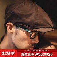 马登 复古剃刀党油蜡报童帽情侣贝雷画家帽八角浴血黑帮刀片帽子男 咖啡色 M (头围57-59cm)