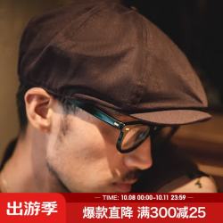 马登 复古剃刀党油蜡报童帽情侣贝雷画家帽八角浴血黑帮刀片帽子男 咖啡色 M (头围57-59cm)