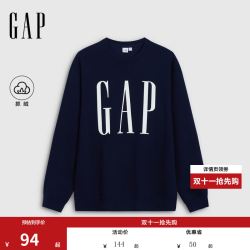 Gap 男女装2026秋新品logo印花抓绒圆领宽松卫衣上衣1SS623909 海军蓝 L (175/96A)亚洲尺码