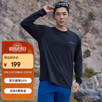 mont·bell 长袖t恤男户外春夏速干透气轻便纯色简约百搭上衣 1114688 BK黑色 M