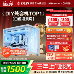 微星 白色海景房全家桶电脑主机i5 13600KF台式机RTX4060Ti显卡组装机设计直播台式整机