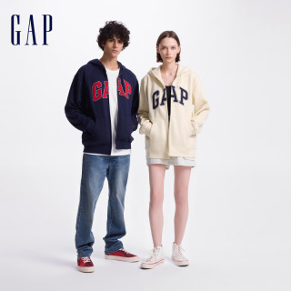 Gap 609115 字母logo抓绒 米色 L 连帽卫衣