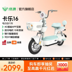 绿源 卡乐16电动自行车智能电动车成人通勤代步时尚可上牌长续航可DIY电瓶车 到门店选颜色