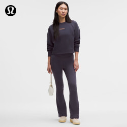 lululemon 丨Softy Suedey女士运动绒面微喇裤*偏短 速干 LW5HWJS 大气紫/大气紫 XS /4