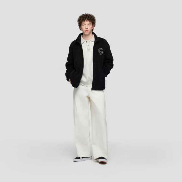 Gap 抱抱绒刺绣logo立领外套