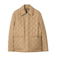 BURBERRY 现货 BURBERRY/博柏利女士米色聚酰胺贴袋按扣开襟棉服 80841951/80914441/81214541