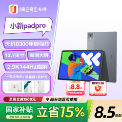 联想 小新Pad Pro 12.7 2025款 平板电脑（2.9K、天玑8300、8GB、256GB、WiFi版、大象灰）