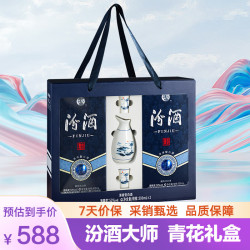 汾酒 大师节庆礼盒 清香白酒 酒具  500mL*2瓶 礼盒装 清香型 53度