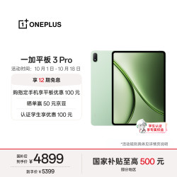 一加 3 Pro 13.2英寸 第五代骁龙8至尊版 浅绿 16GB+512GB WiFi版平板电脑