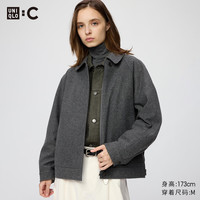优衣库 489482 羊毛混纺 深灰色 XS 女士夹克