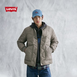 Levi's 26年冬季新款男士美式复古休闲轻薄飞行员夹克羽绒服 浅咖色 S