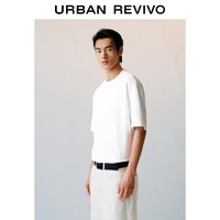 UR UR2026秋季新款男装休闲日常百搭圆领磨破短袖T恤UUY460079 本白 XS