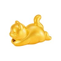 移动端：明牌珠宝 趴趴猫硬金手链 黄金可爱猫咪财气转运珠足金串珠AFP1299