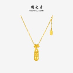 周大生 黄金项链女足金瑞兽貔貅纳福招财套链吊坠生日礼物送女朋友