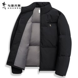与狼共舞 [90鸭绒]与狼共舞防风立领羽绒服男2025冬季新款保暖舒适休闲外套