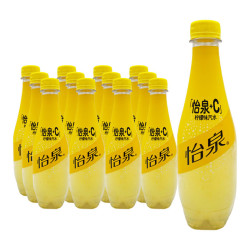 可口可乐 怡泉苏打水400ml*12瓶 苏打汽水饮料 柠檬+C