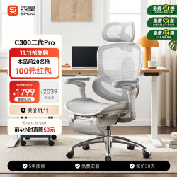 西昊 C300二代Pro 8D联动扶手 云白 人体工学椅