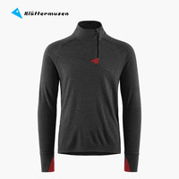 klattermusen 攀山鼠10055胡戈男款美利奴羊毛半拉链套头衫Huge HalfZipSweater 乌黑红褐RavenBurnt Russet XL