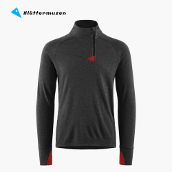 klattermusen 攀山鼠10055胡戈男款美利奴羊毛半拉链套头衫Huge HalfZipSweater 乌黑红褐RavenBurnt Russet XL