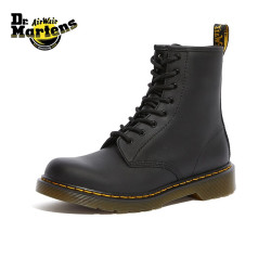 Dr.Martens 春夏1460  舒适机车靴拉链软皮黑色8孔马丁靴 黑色 38