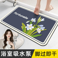 斯美儿 硅藻泥浴室地垫卫生间吸水垫淋浴间速干门垫厕所门口防滑垫