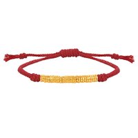 移动端、88VIP：明牌珠宝 古法黄金盘缠金手串 碎金子编绳手链足金转运珠AFK0344