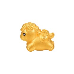 明牌珠宝 硬金福袋小马串珠 黄金生肖马年本命年足金转运珠AFP1235