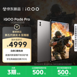 iQOO Pad6 Pro 第五代骁龙8至尊版 灰晶 12GB+512GB 平板电脑
