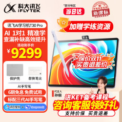 科大讯飞 学习机T30Lite/T30Pro平板小学到高中全年龄段儿童护眼平板学练机AI精准学答疑辅导教材同步互动课 12+512G