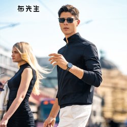 布先生 MrBu布先生半拉链立领长袖t恤春秋款简约运动风上衣男BT15373