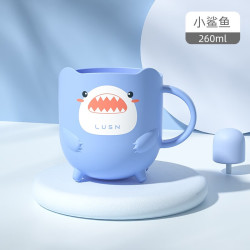 如山 儿童刷牙杯1一3岁婴儿宝宝漱口牙缸牙刷套装洗漱口杯 小鲨鱼