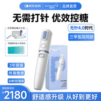 快舒尔 胰岛素无针注射器医用生长激素笔血糖用品 冰珀蓝注射器+接口Ax2+药管x2
