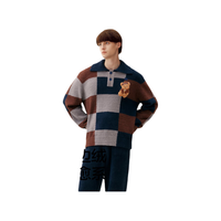 蕉内 绒绒520H 半边绒圆翻领 蓝棕学院小熊 XL 家居服套装