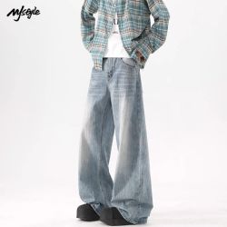 MJ STYLE 美式复古宽松直筒牛仔裤2026春季潮牌高街cleanfit男生休闲长裤子
