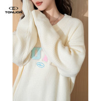 唐狮 毛衣女圆领上衣女 米白/01款 S