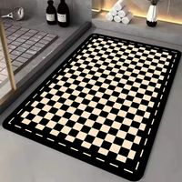 浴室地垫棋盘格卫生间进门硅藻泥地垫吸水脚垫洗手间垫