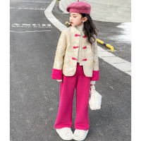 女童羽绒服2025冬季新款大童中国风重工提花盘扣高级感小香风外套