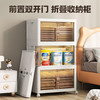 捷扣 家用储物前置衣柜收纳箱透明免安装双开门可折叠抽屉式特大号柜
