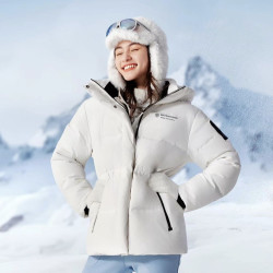 波司登 冰雪系列 女子连帽短款收腰羽绒服