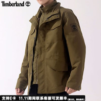 添柏岚 冲锋衣男秋冬登山服三合一外套装立领工装夹克 A2H9M302/深橄榄绿色/棉内胆 L